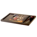 Certified International House Wine Wood Cheese Board with Ceramic Tile and Knife