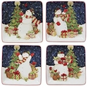 Certified International Starry Night Snowman Canape Plate