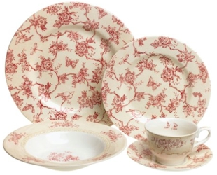 Toile de Jouy Cranberry by Queen's China