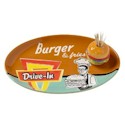 Clay Art Burgers To Go Appetizer Tray with Toothpick Holder