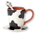 Clay Art Free Range Cow Mug 3-Piece Set