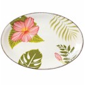 Clay Art Hibiscus Oval Platter