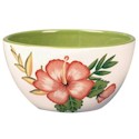 Clay Art Hibiscus Stripes Soup Bowl