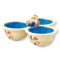 Clay Art Pool Party Triple Condiment Server