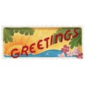 Clay Art Postcards Rectangular Serving Platter