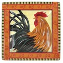Clay Art Regal Rooster Square Platter