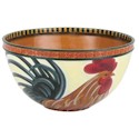 Clay Art Regal Rooster Serving Bowl