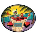 Clay Art Tiki Serving Platter