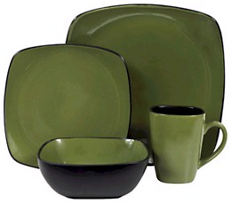 Corelle Hearthstone Spice Alley Square Bay Leaf Green