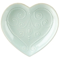 Lenox French Perle Groove Ice Blue Heart Dish