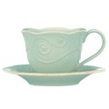 Lenox French Perle Ice Blue Cup & Saucer Set