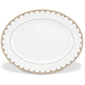 L by Lenox Jeweled Saree Gold Oval Platter
