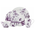 Lenox Toile Tale Amethyst by Scalamandre