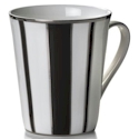 Mikasa Color Studio Black/Platinum Stripe Mug