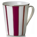 Mikasa Color Studio Fuschia/Platinum Stripe Mug