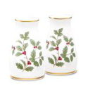 Noritake Holly and Berry Gold Salt & Pepper Set