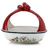 Pfaltzgraff Winterberry Candy Bowl with Ribbon Handle