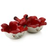Pfaltzgraff Winterberry 2 Section Cardinal Serve Bowl