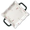 Pfaltzgraff Winterberry Ruffled Square Handled Platter