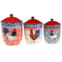 Certified International Americana Rooster Canister Set