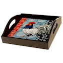 Certified International Americana Rooster Wood Tray with Handles