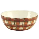 Certified International Autumn Fields Plaid Deep Bowl