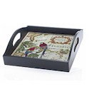 Certified International Bahamas 4-Tile Wood Tray with Handles