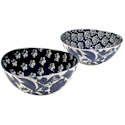 Certified International Blue Indigo Oval Bowl Set