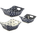 Certified International Blue Indigo Square Bowl Set