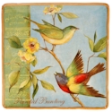 Certified International Botanical Birds Square Platter