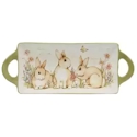 Certified International Bunny Patch Rectangular Tray with Handles