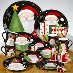 Certified International Stephanie Stouffer Christmas Santa Plates Set of 2