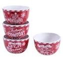 Certified International Chalkboard Christmas Red Ice Cream Bowl