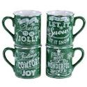 Certified International Chalkboard Christmas Green Mug