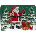 Certified International Christmas Lodge Santa Rectangular Platter