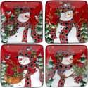 Certified International Christmas Lodge Snowman Canape Plate
