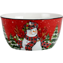 Certified International Christmas Lodge Snowman Deep Bowl