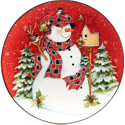 Certified International Christmas Lodge Snowman Dinner Plate