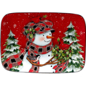 Certified International Christmas Lodge Snowman Rectangular Platter