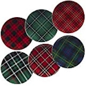 Certified International Christmas Plaid Dessert Plates