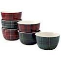 Certified International Christmas Plaid Ice Cream Bowls