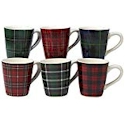 Certified International Christmas Plaid Mugs