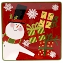 Certified International Christmas Presents Snowman Dessert Plate