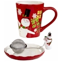 Certified International Christmas Presents Snowman Tea Mug with Infuser