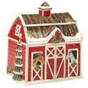 Certified International Christmas on the Farm Barn Cookie Jar