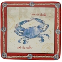 Certified International Coastal Life Crab Dessert Plate