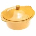 Certified International Cuisineware Gold Round Baker with Cover