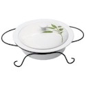 Certified International Culinary Herbs Round Baker with Lid and Stand