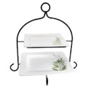 Certified International Culinary Herbs 2-Tier Server with Stand