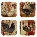 Certified International Fancy Rooster Salad/Dessert Plate